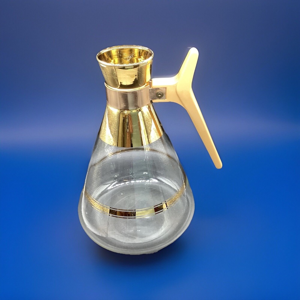 Vintage Coffee Carafe Retro 1960's Plastic handle (No‎ Lid ) Gold Inline Co. MCM